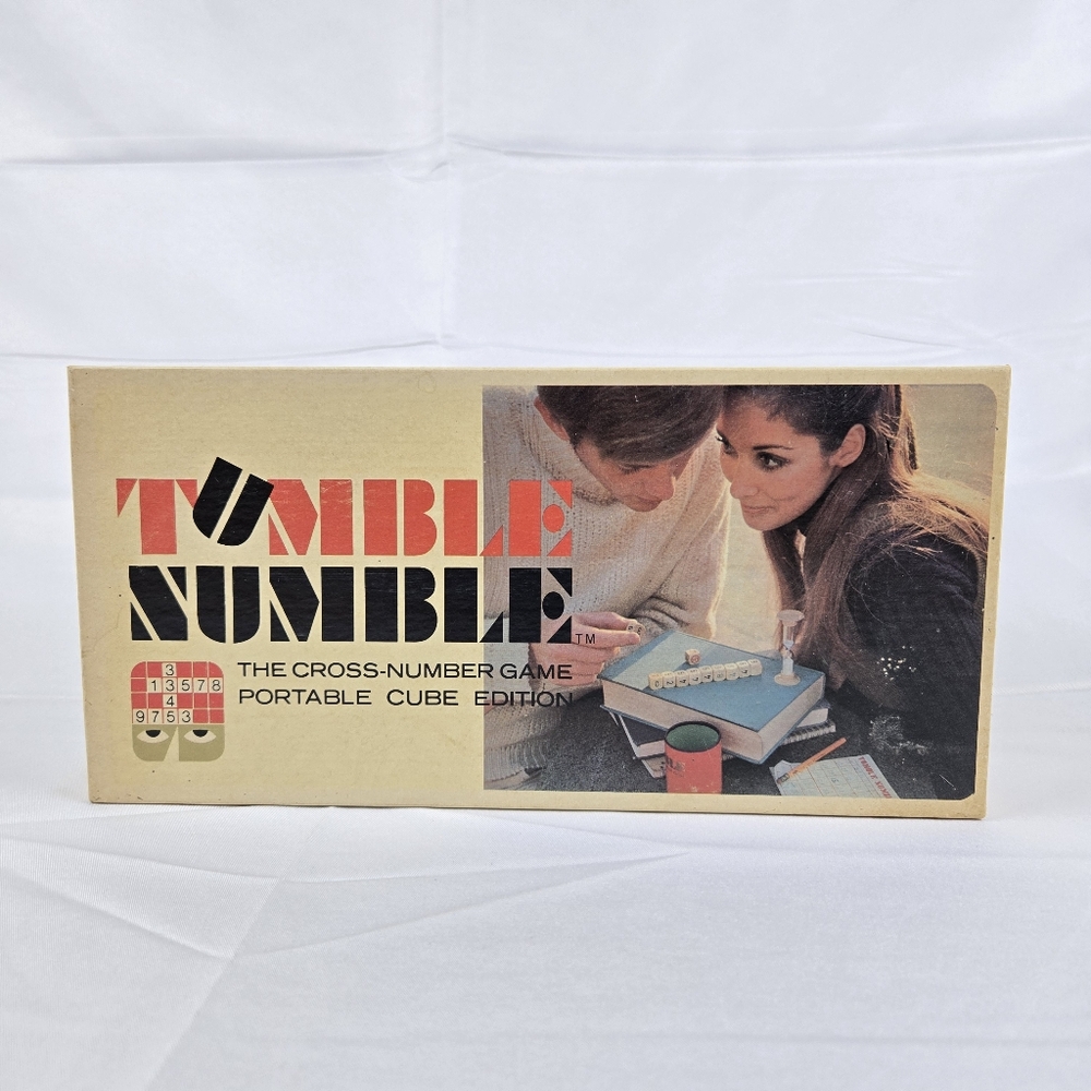 Vintage 1969 Tumble Numble cross-number game cube dice Selchow Righter